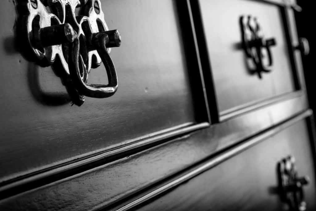 vintage furniture drawer closeup