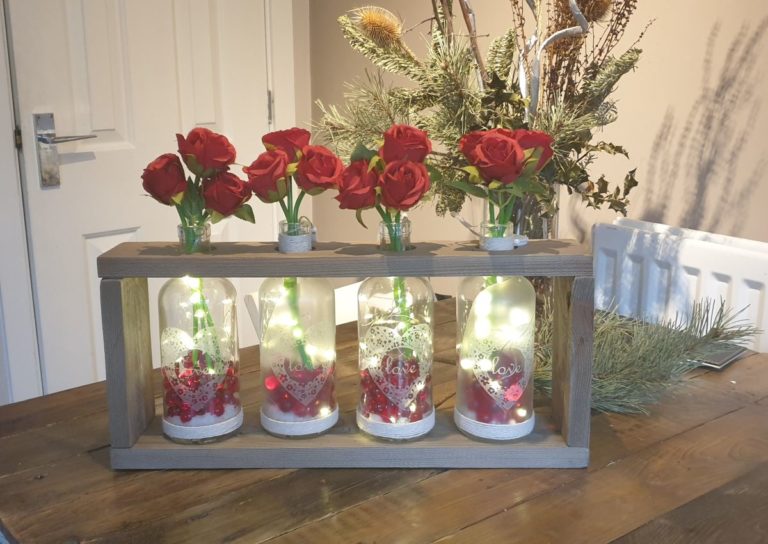 Simple DIY Valentine’s Day Decor- Wooden Vase Holder
