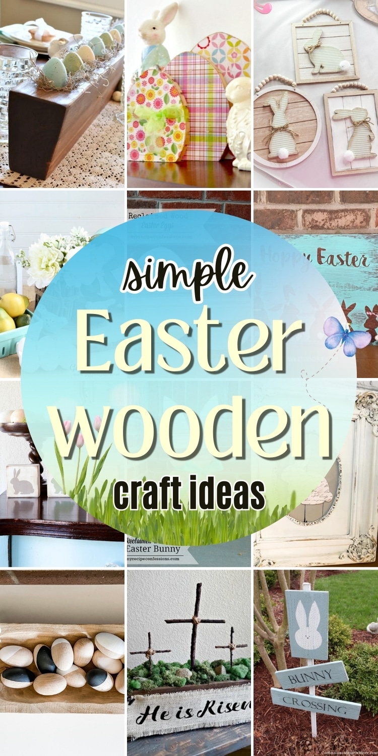 collage of simple ester wooden craft ideas